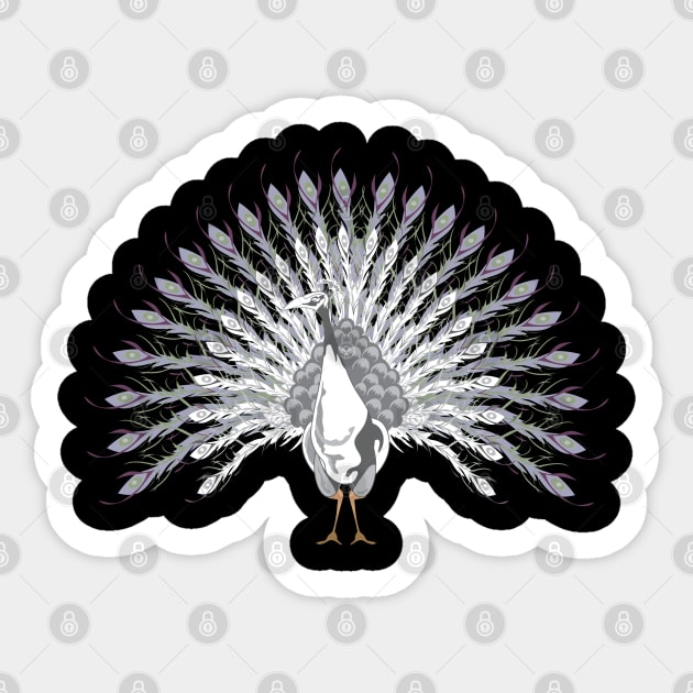 White Peacock Sticker by The Cuban Witch